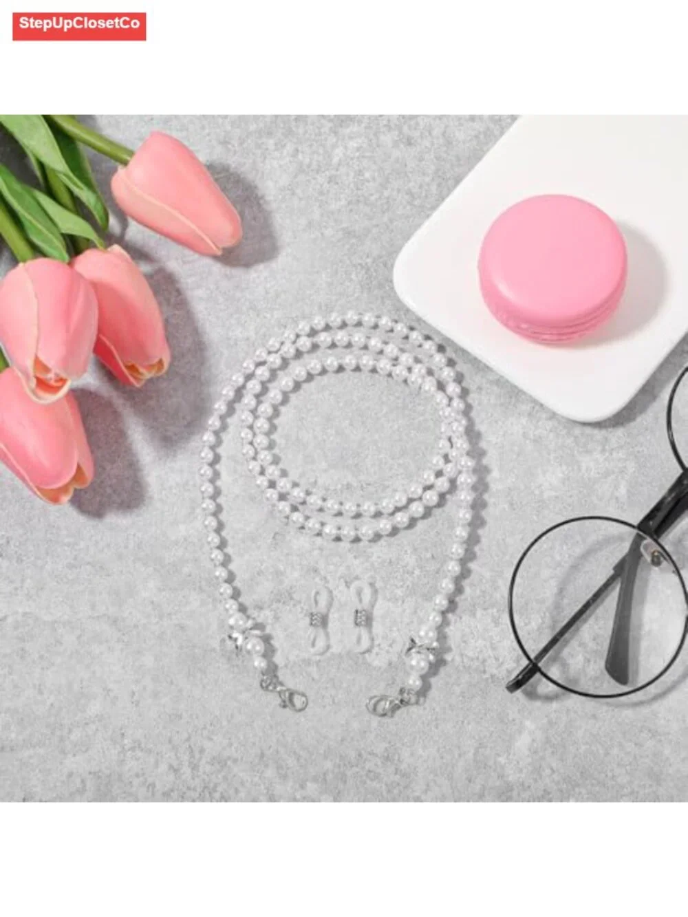 3-Pack Pearl Beaded Eyeglass Chain Holder for Women Reading Glasses Strap